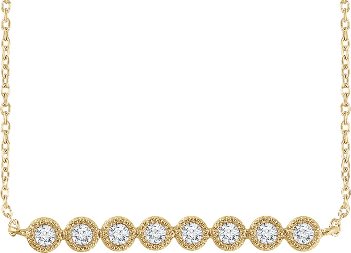 14K Yellow 1/5 CTW Natural Diamond Bar 16-18" Necklace