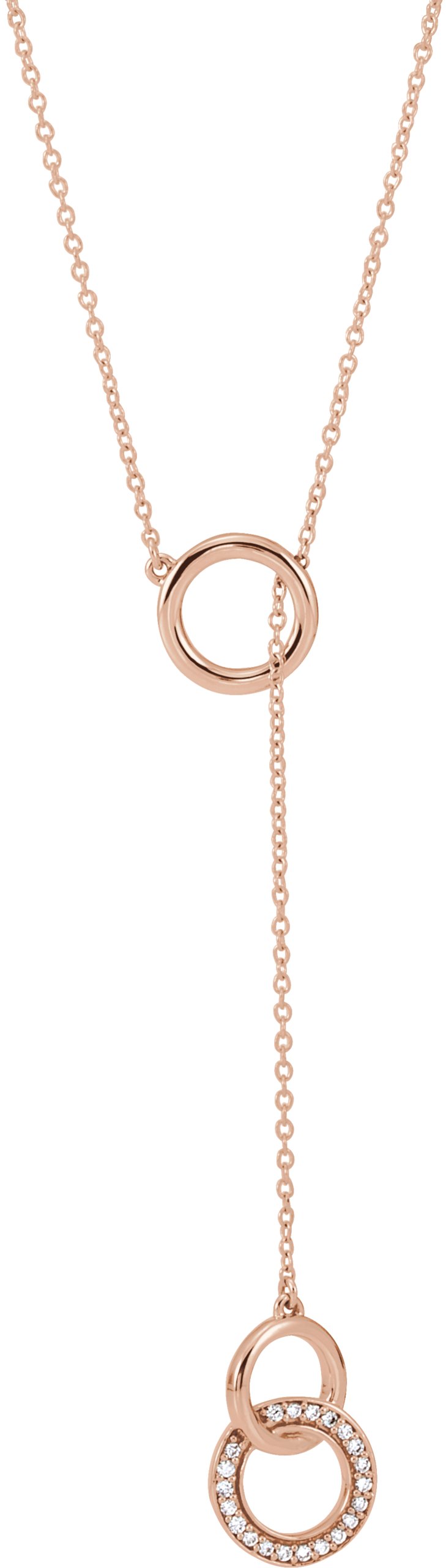 14K Rose Gold 1/6 CTW Diamond Circle & BarY 16-18 Necklace Circle