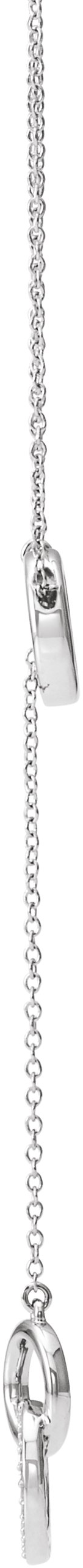 14K White 1/10 CTW Natural Diamond Circle Y 16-18 Necklace