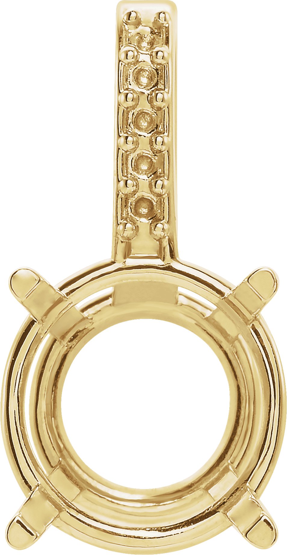 Round 4-Prong Accented Pendant