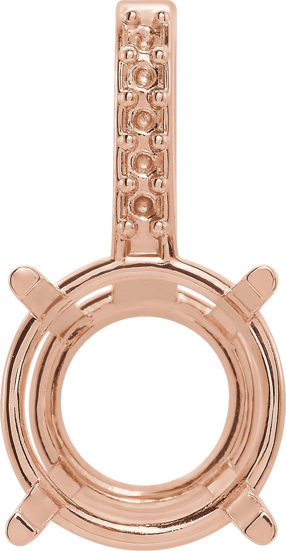 Round 4-Prong Accented Pendant