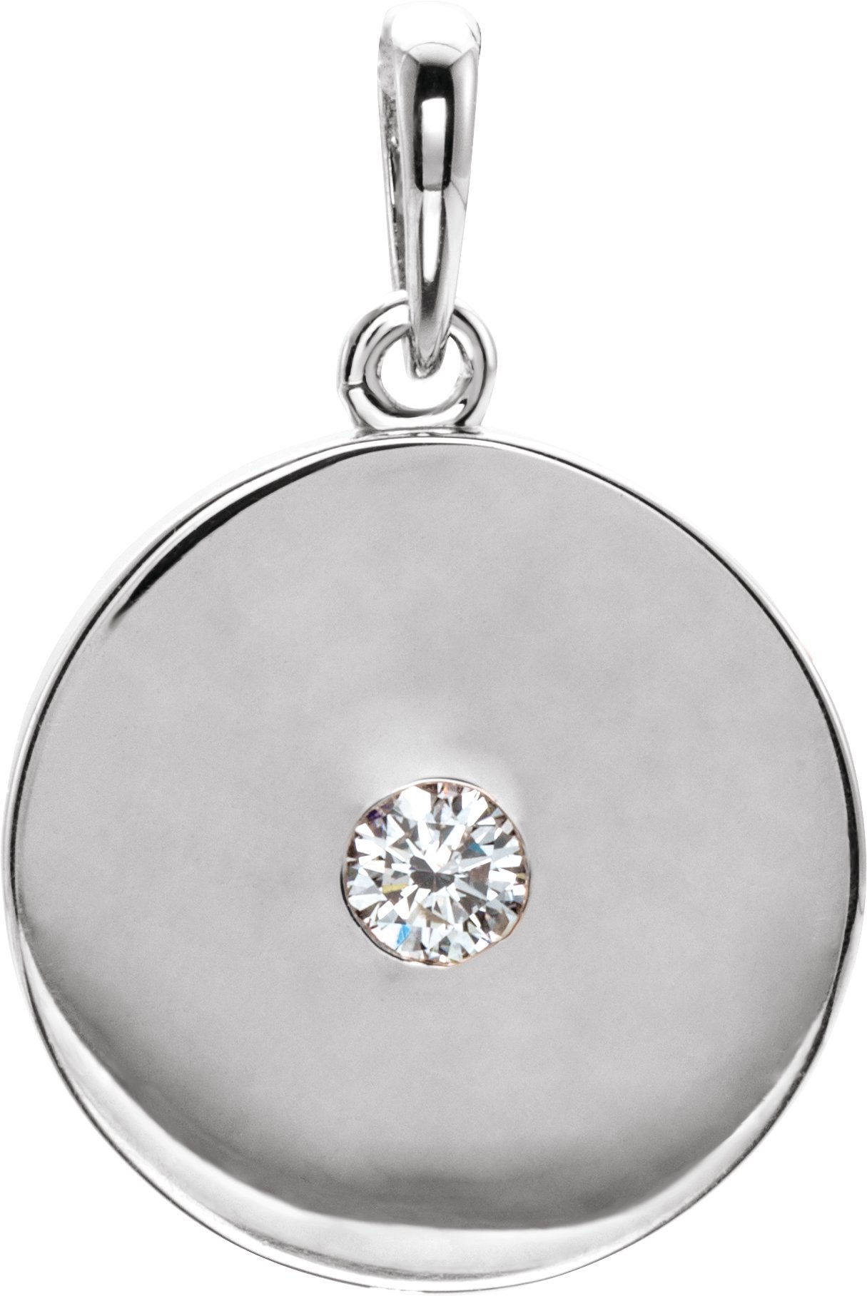 14K White .10 CTW Diamond Disc Pendant Ref. 12890059