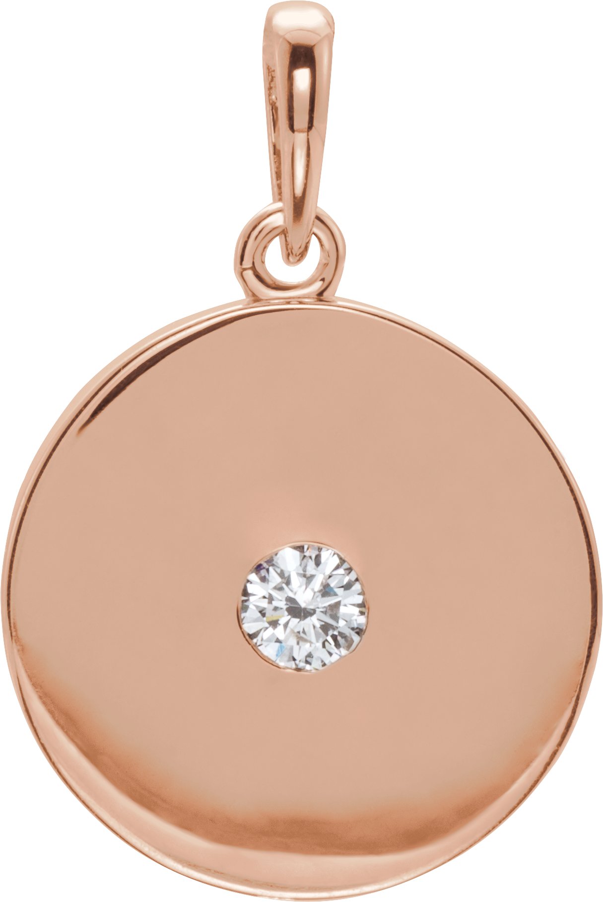 14K Rose .10 CTW Diamond Disc Pendant Ref. 12890081