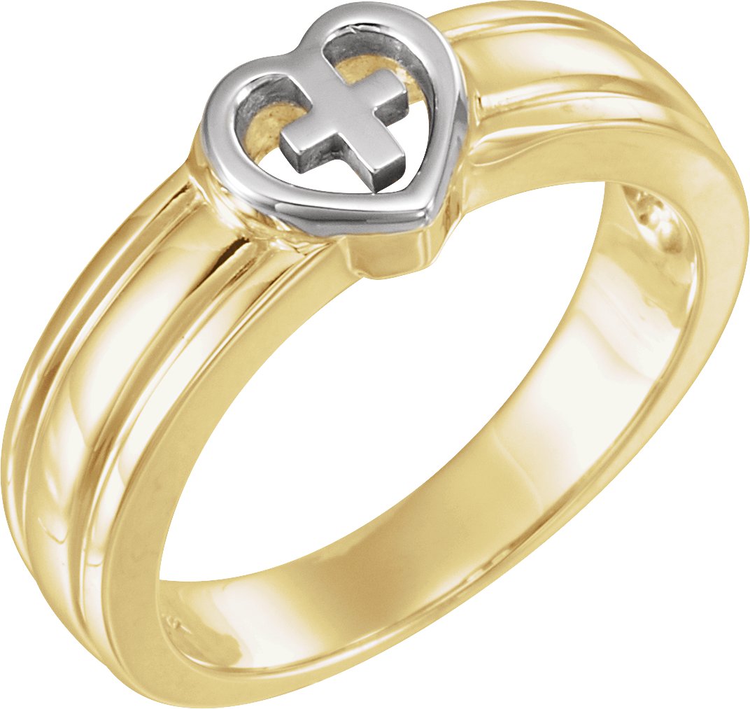 Heart & Cross Ring