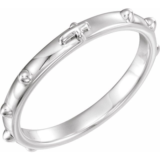 Sterling Silver 2.5 mm Rosary Ring Size 10 