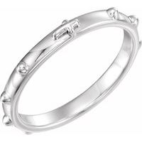 Sterling Silver 2.5 mm Rosary Ring Size 4 