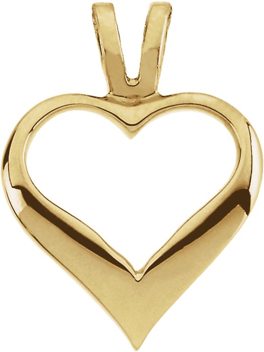 14K Yellow 12 mm Heart Pendant