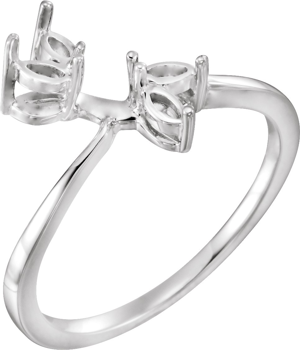 Accented Bypass Engagement Ring, Band or Shank