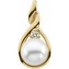 Cultured Pearl and Diamond Pendant 7mm Pearl .03 CTW Ref 812801