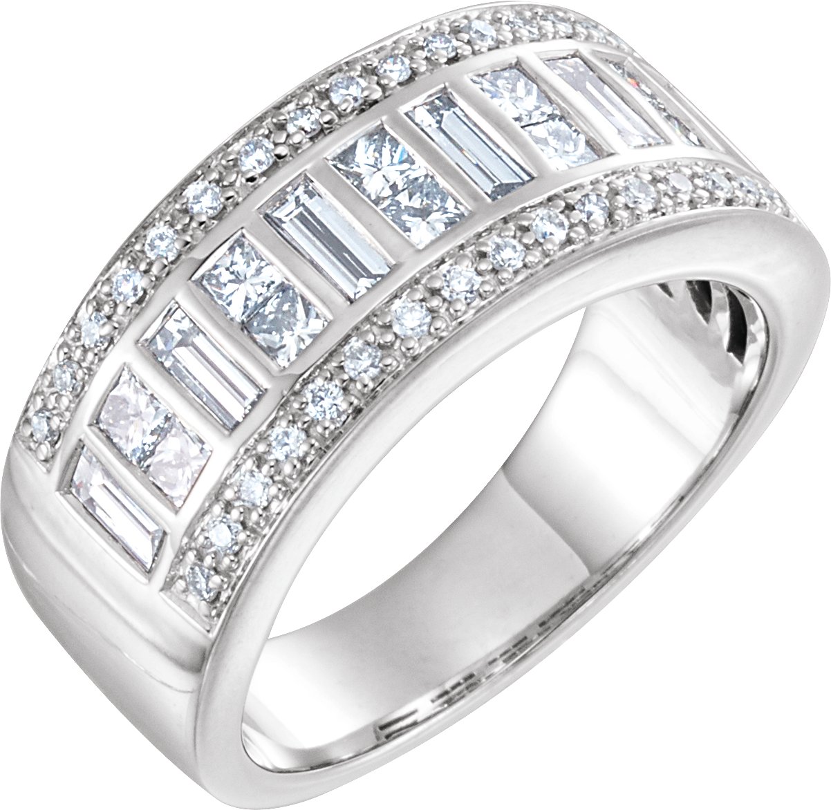 14K White 1 1/4 CTW Diamond Anniversary Band  