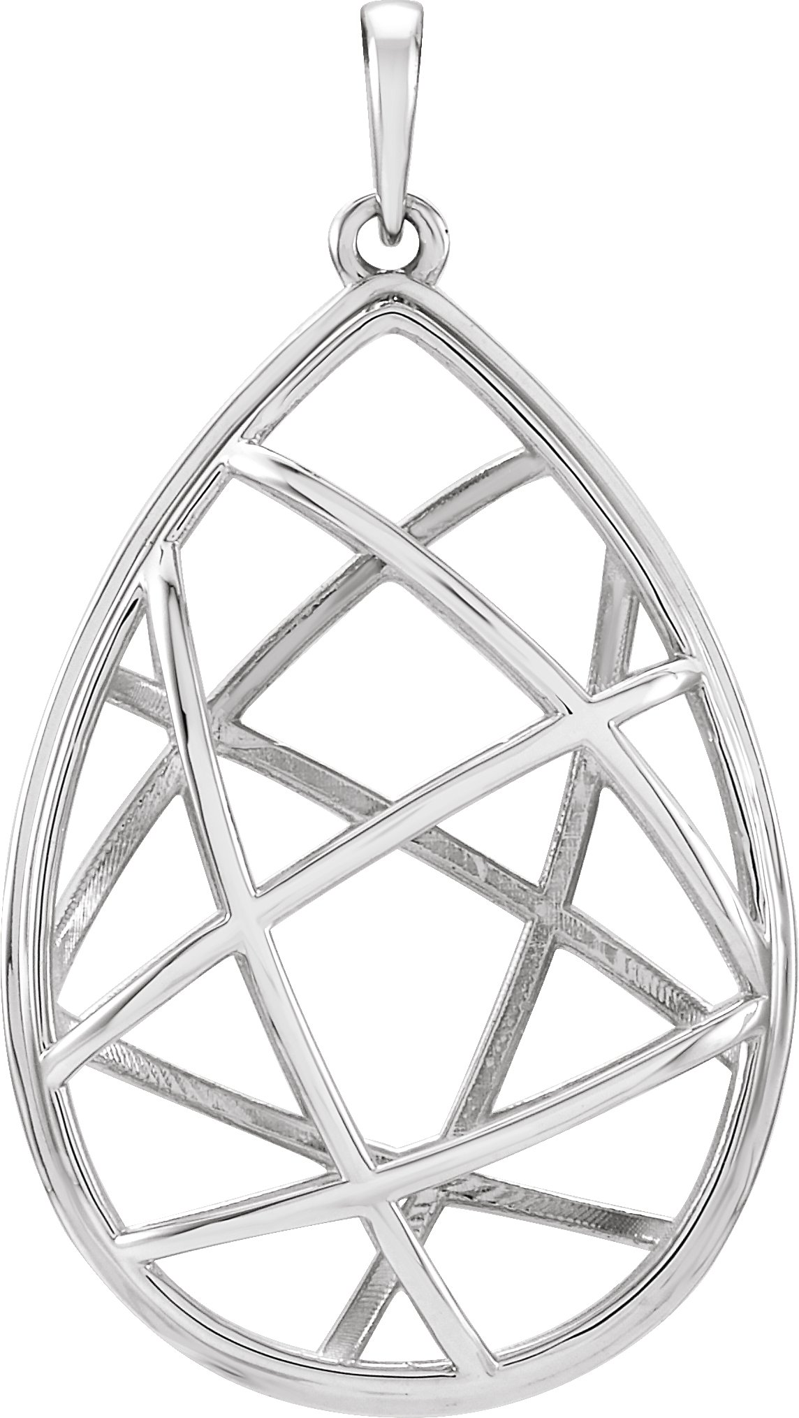 14K White Nest Design Pendant