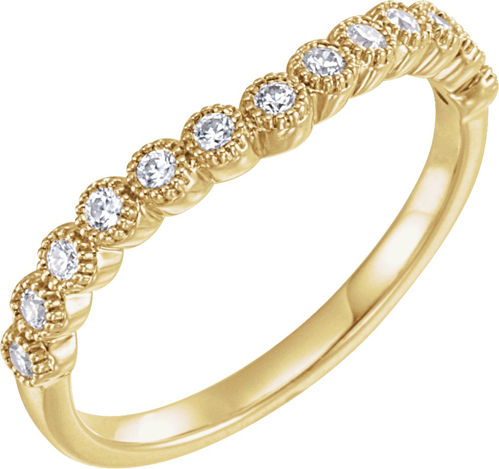 14K Yellow .20 CTW Diamond Contour Band Ref 13308946