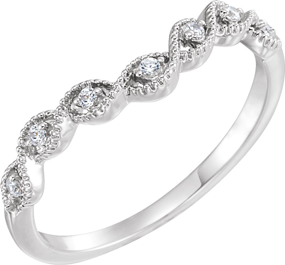 14K White .07 CTW Diamond Contour Band Ref 13310663