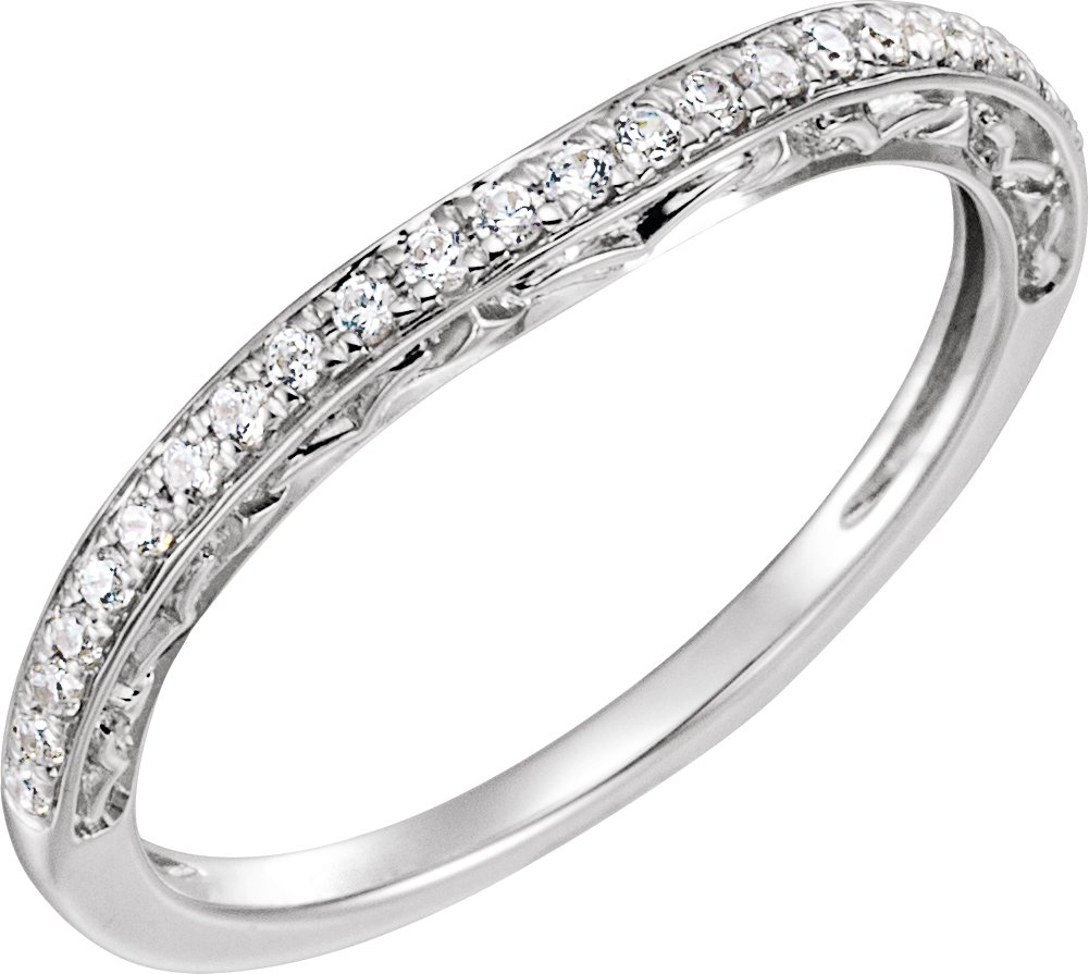 14K White 1/6 CTW Natural Diamond Band