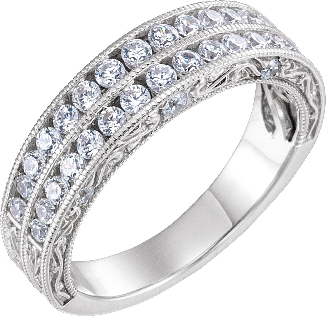 14K White 3/4 CTW Natural Diamond Anniversary Band