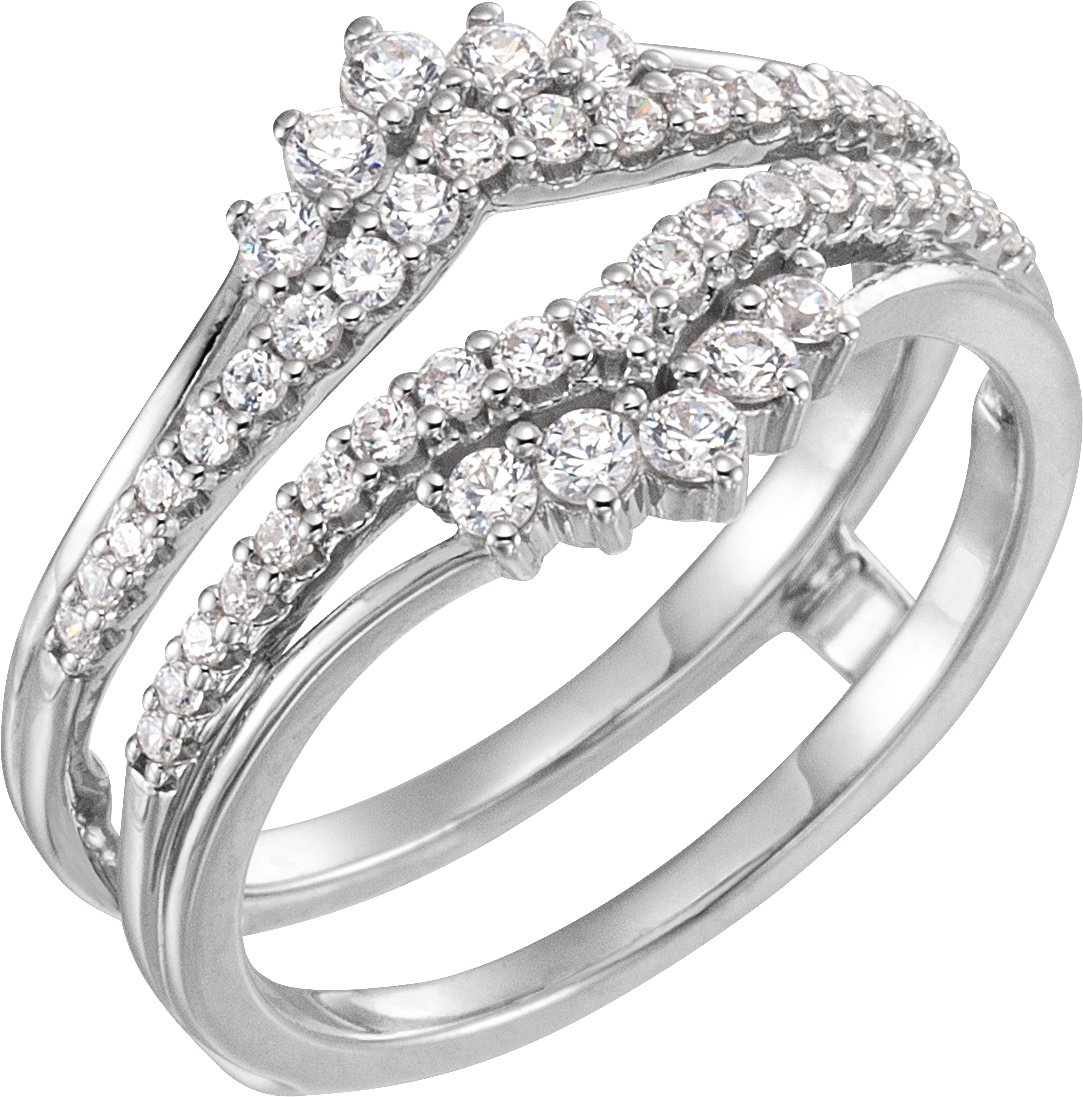 14K White .50 CTW Diamond Ring Guard Ref 13310641