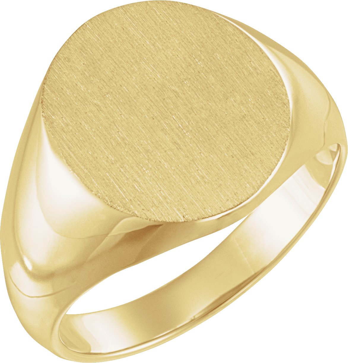 10K Yellow 14x12 mm Oval Signet Ring