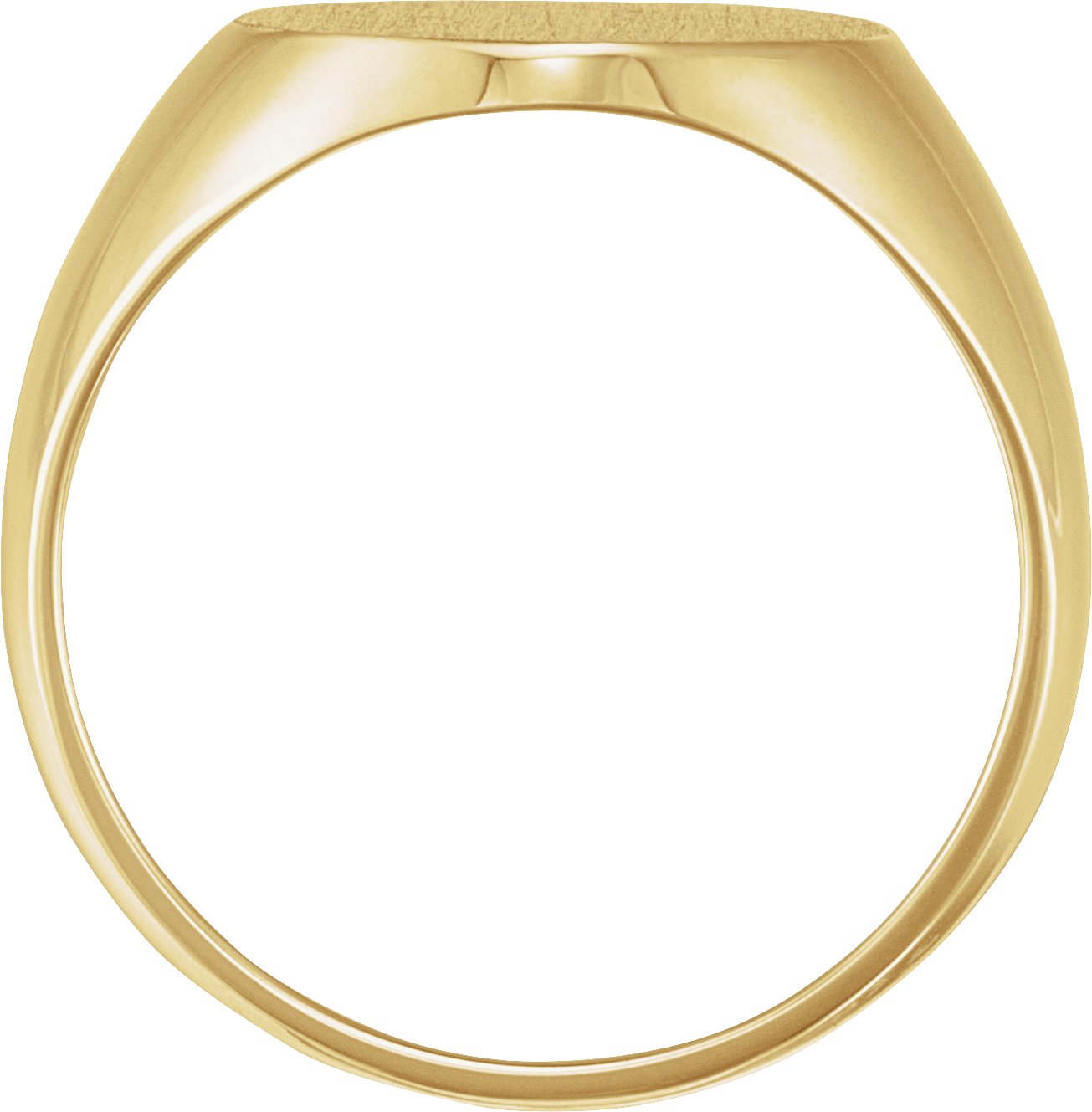 18K Yellow 14x12 mm Oval Signet Ring