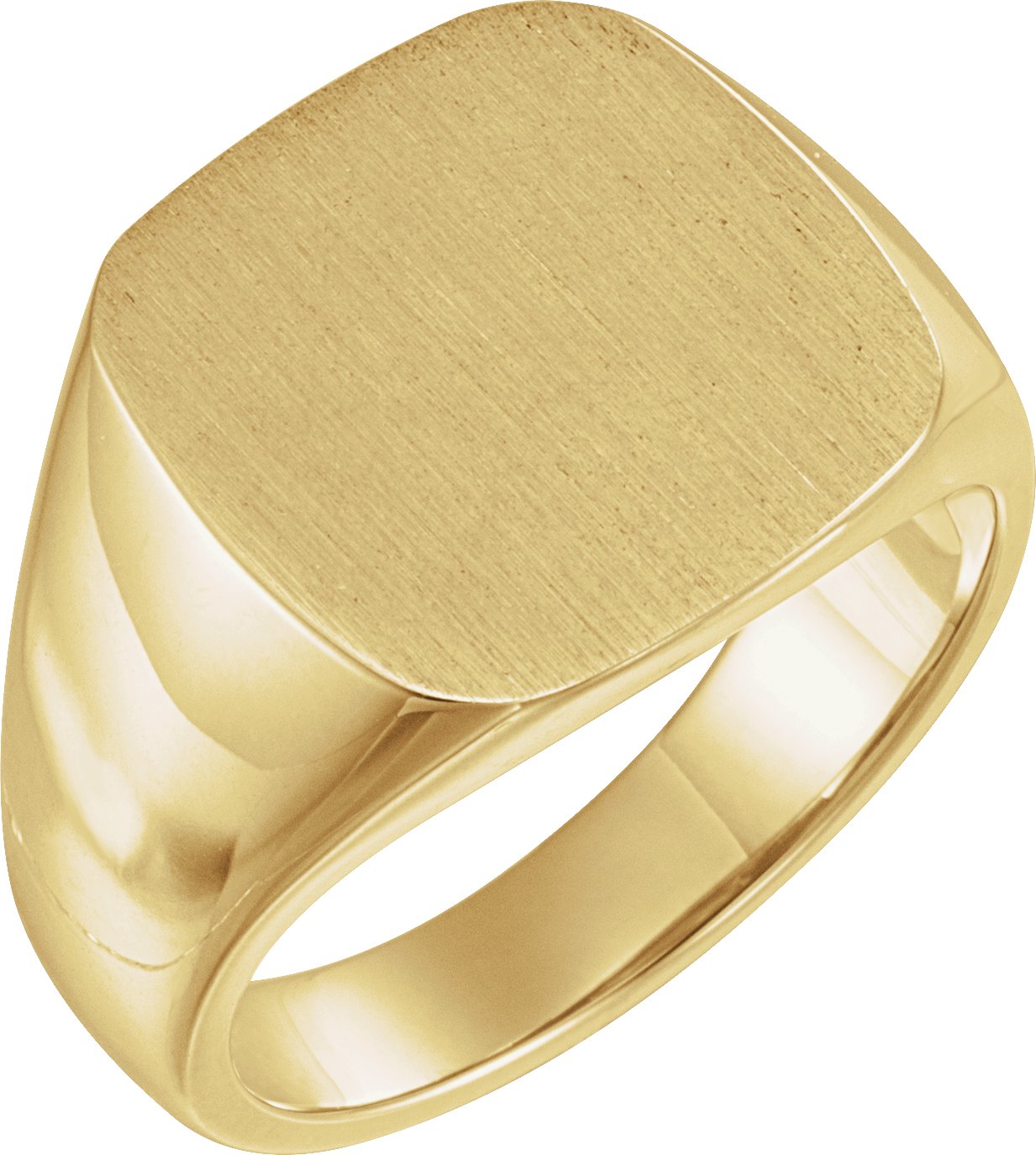 18K Yellow 16 mm Square Signet Ring