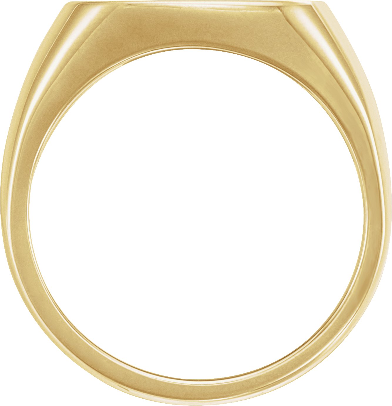 14K Yellow 16 mm Square Signet Ring