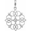 Sterling Silver 27x18.75 mm Floral Inspired Pendant Ref. 4196100