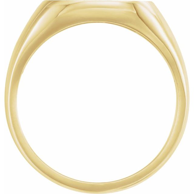 10K Yellow 14 mm Square Signet Ring