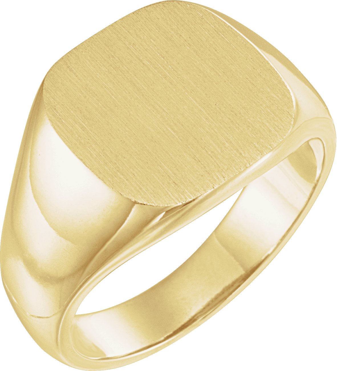 14K Yellow 14 mm Square Signet Ring