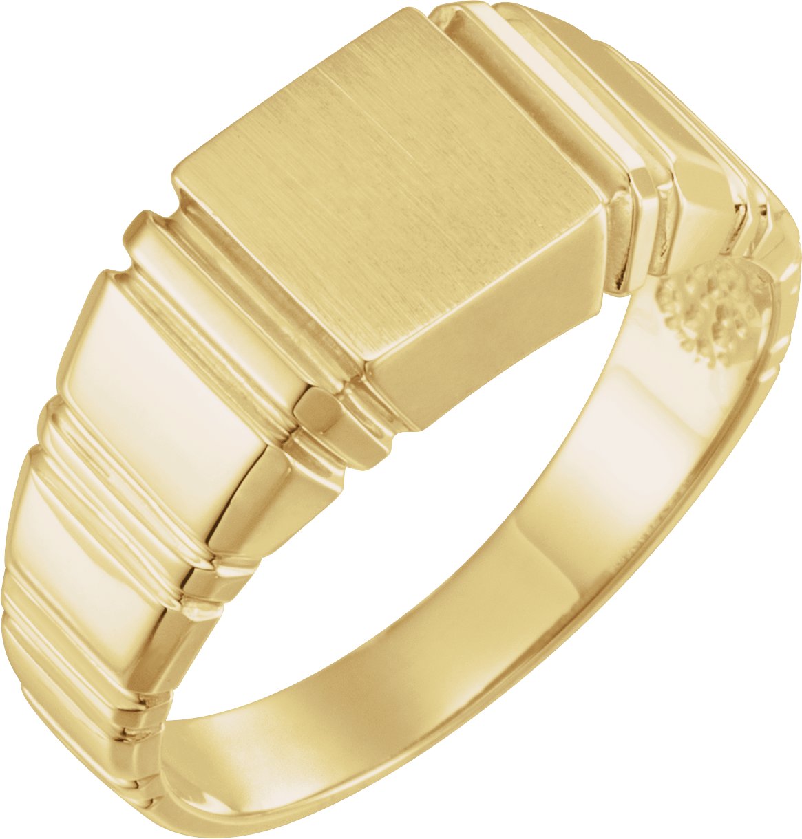 14K Yellow 11 mm Square Signet Ring