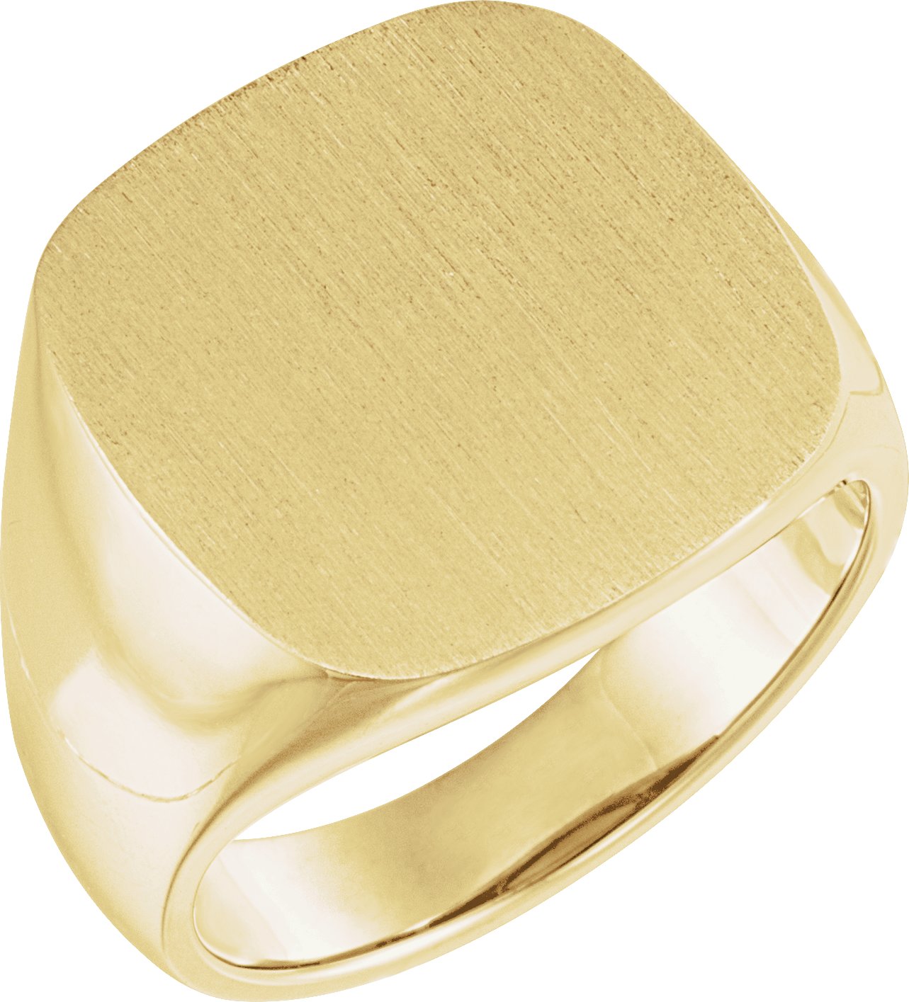 14K Yellow 18 mm Square Signet Ring