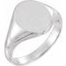 10K White 12x10 mm Oval Signet Ring