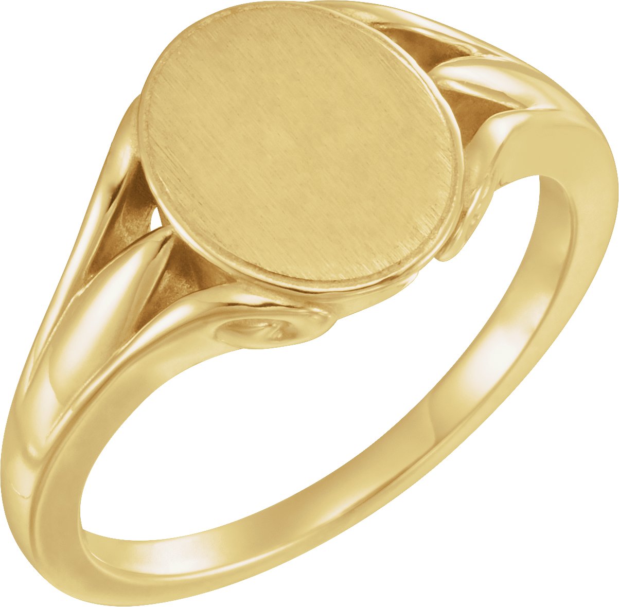 14K Yellow 12x10 mm Oval Signet Ring