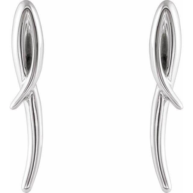 Sterling Silver Freeform Earrings 
