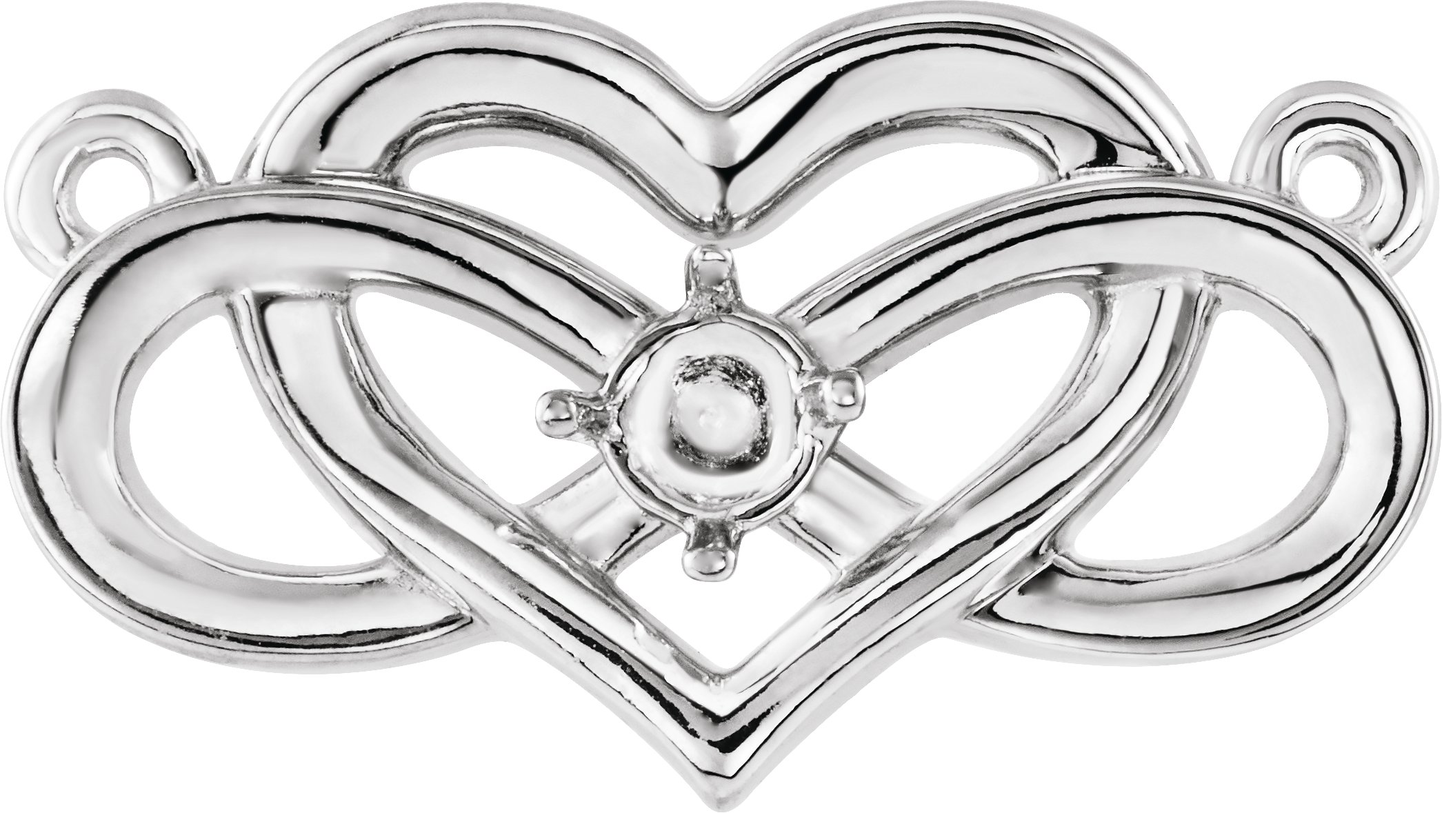 Accented Infinity-Inspired Heart Necklace or Center