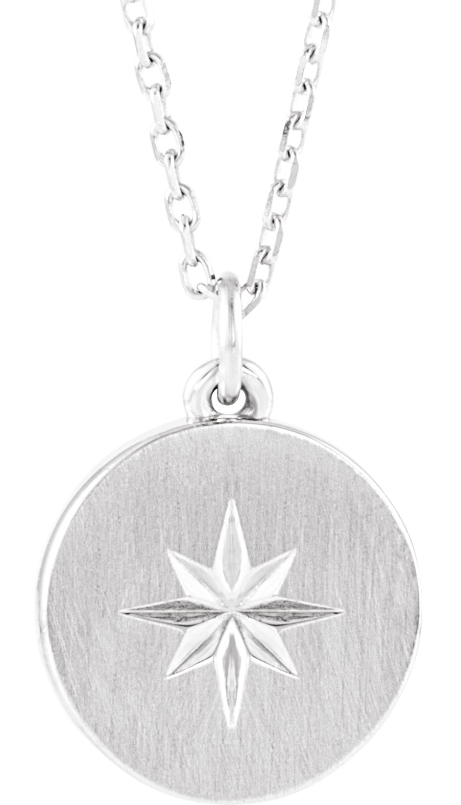 Sterling Silver Star Disc 16-18" Necklace