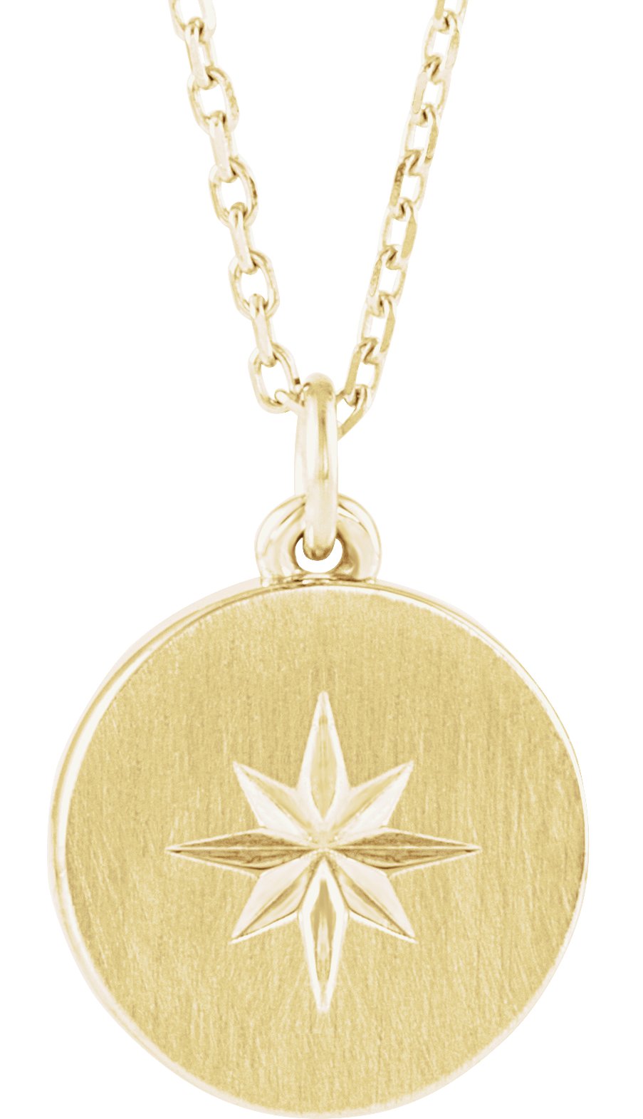 14K Yellow Starburst Disc 16-18" Necklace