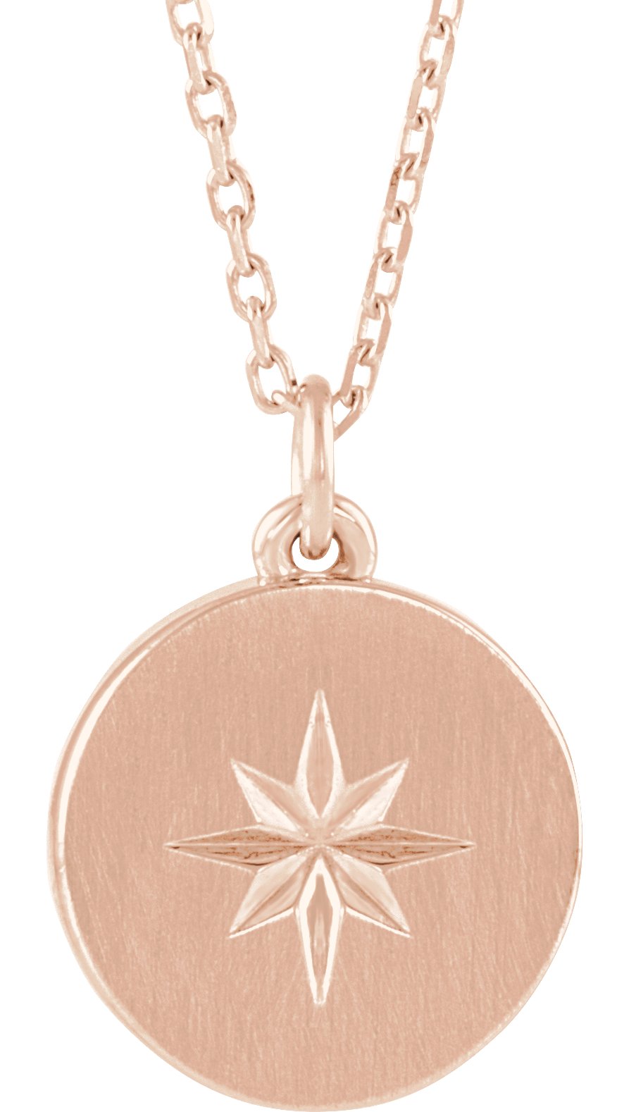 14K Rose Starburst Disc 16-18" Necklace