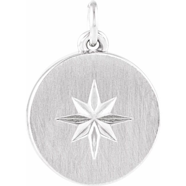 Sterling Silver Star Disc Pendant