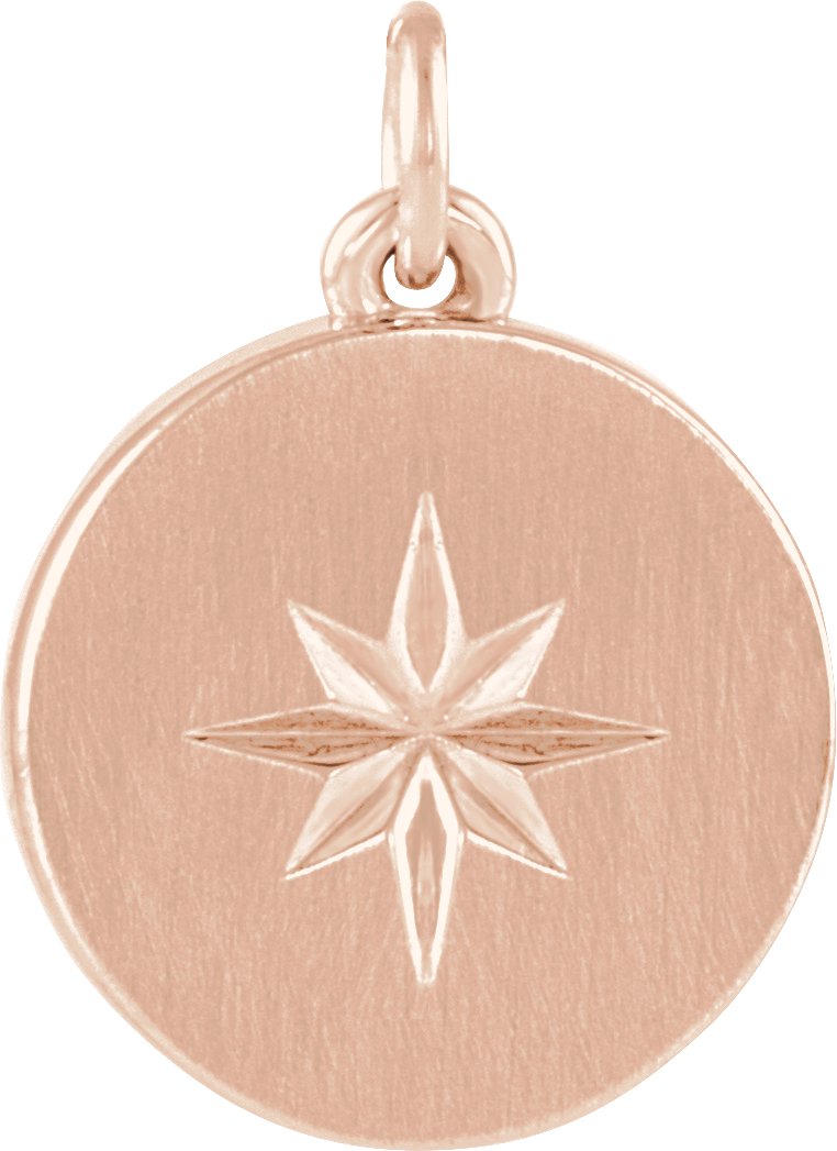 14K Rose Starburst Disc Pendant 