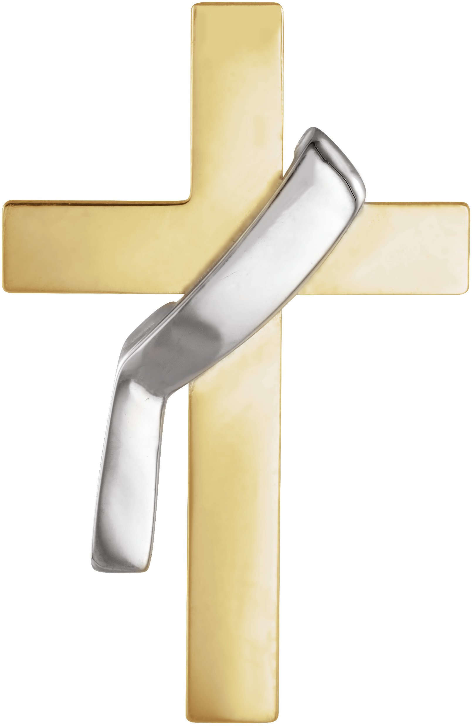 14K Yellow/White Deacon-s Cross Lapel Pin