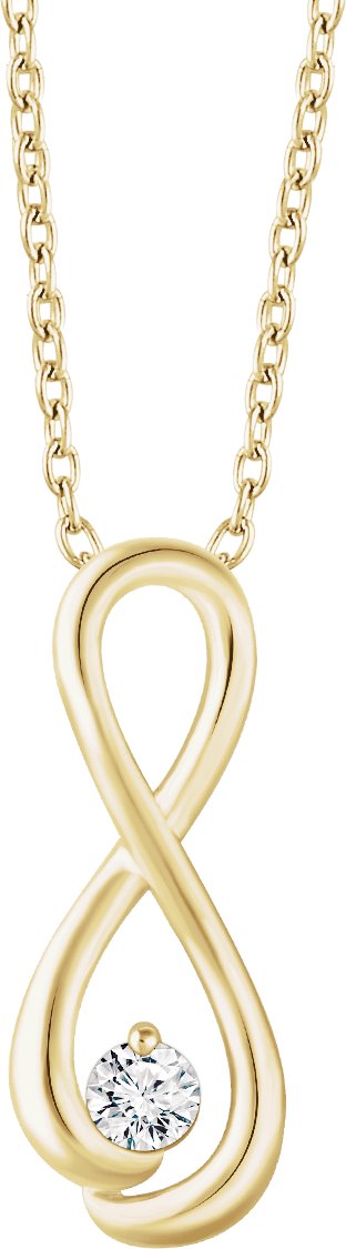 14K Yellow 1/6 CTW Natural Diamond Infinity-Inspired 16-18 Necklace