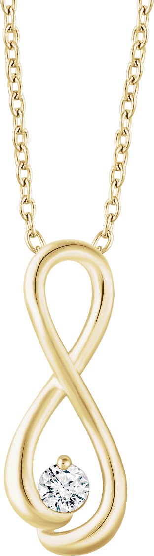 14K Yellow 1/6 CTW Natural Diamond Infinity-Inspired 16-18" Necklace