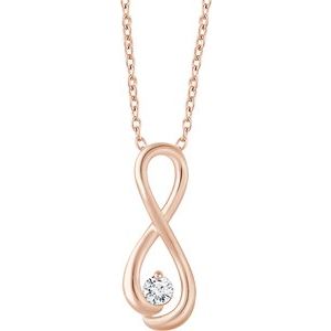 14K Rose 1/6 CTW Natural Diamond Infinity-Inspired 16-18" Necklace