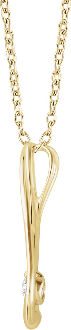 14K Yellow 1/6 CTW Diamond Infinity-Inspired 16-18 Necklace 