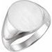 18K White 16x14 mm Oval Signet Ring