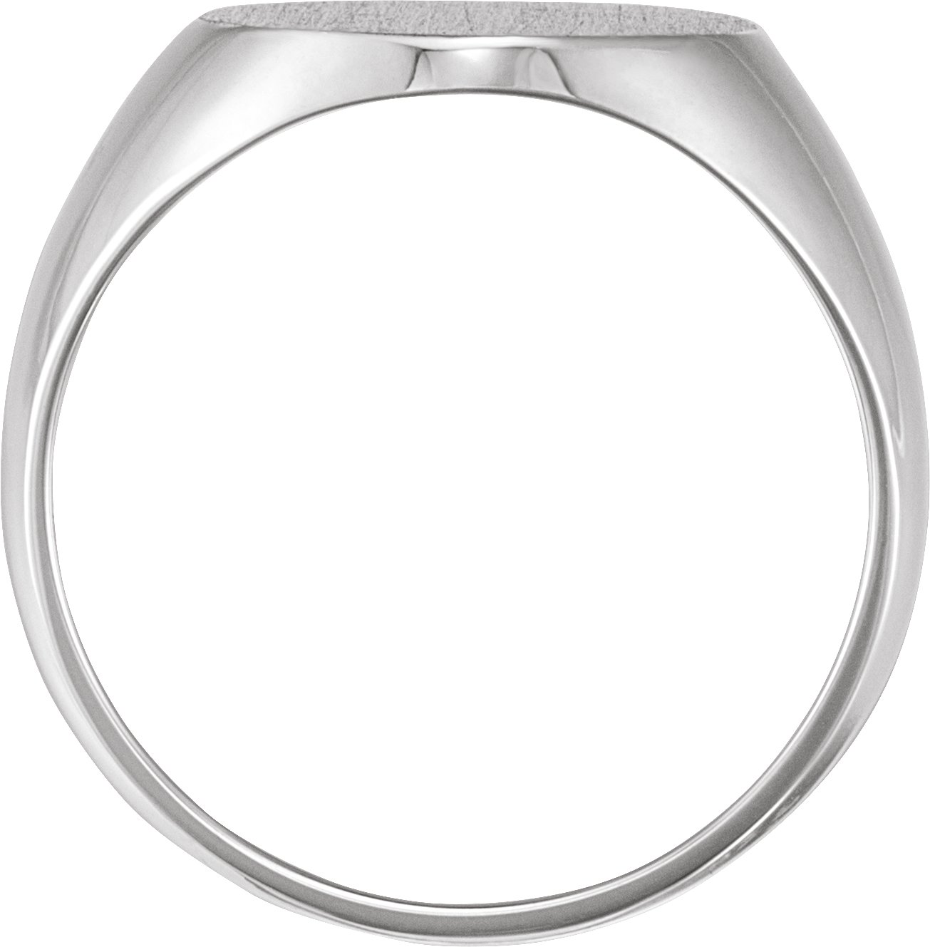 14K White 16x14 mm Oval Signet Ring