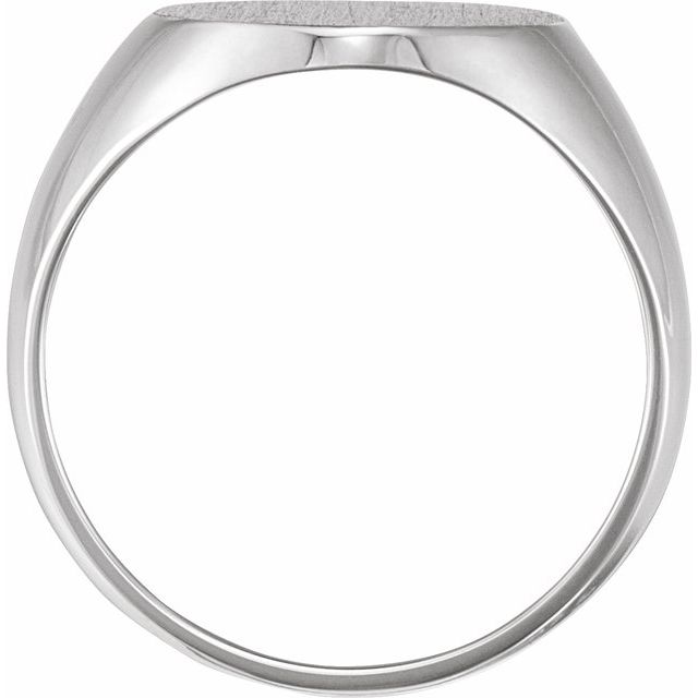 Sterling Silver 16x14 mm Oval Signet Ring