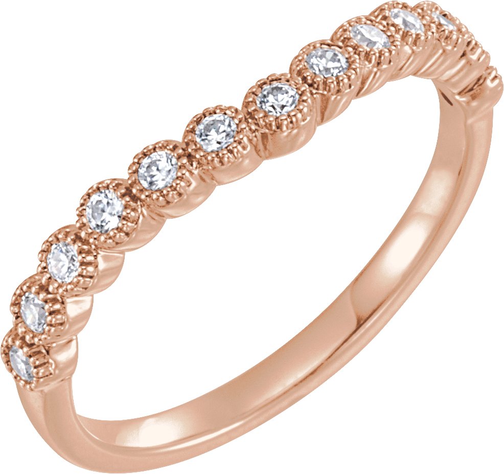 14K Rose .20 CTW Diamond Contour Band Ref 13308948