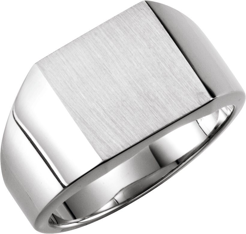 Sterling Silver 14 mm Square Signet Ring