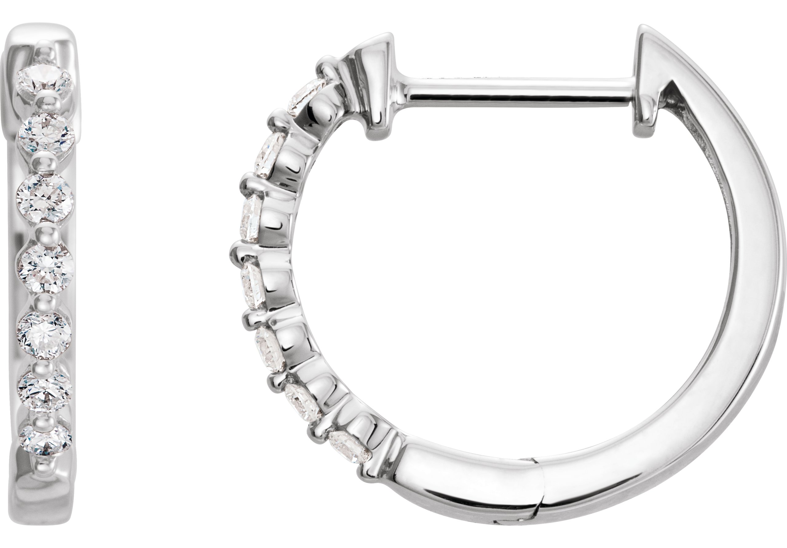 14K White 1/5 CTW Lab-Grown Diamond 15.25 mm Hoop Earrings