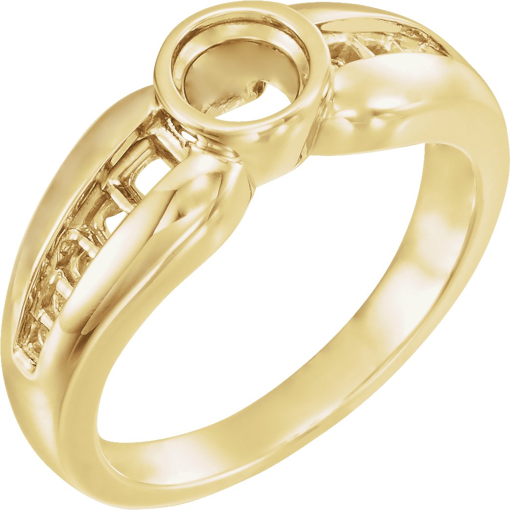 Bezel-Set Accented Engagement Ring